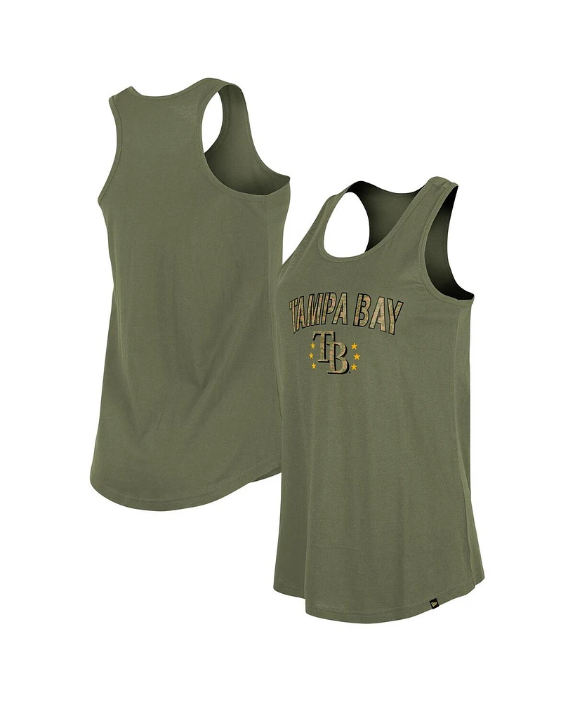 New Era Women's Olive Tampa Bay Rays Armed Forces Day Tank Top