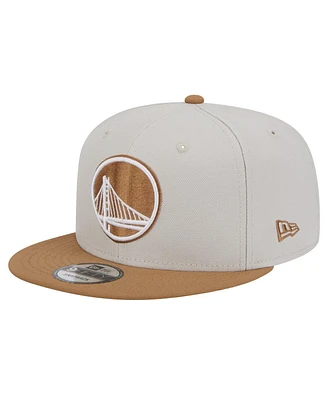 New Era Men's Cream/Tan Golden State Warriors Color Pack 2-Tone 9FIFTY Snapback Hat