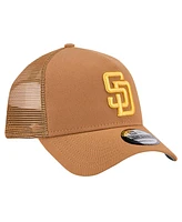 New Era Men's Brown San Diego Padres A-Frame Trucker 9FORTY Adjustable Hat