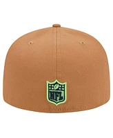 New Era Men's Tan Seattle Seahawks Color Pack 59FIFTY Fitted Hat with Side Patch