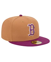 New Era Men's Brown/Purple Boston Red Sox Two-Tone Color Pack 59FIFTY Fitted Hat