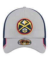 New Era Men's Gray/Navy Denver Nuggets Active Trim 39THIRTY Flex Hat