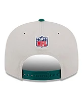 New Era Men's Stone/Green New York Jets 2024 Sideline Historic 9FIFTY Snapback Hat