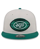 New Era Men's Stone/Green New York Jets 2024 Sideline Historic 9FIFTY Snapback Hat