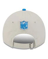 New Era Men's Stone/Blue Detroit Lions 2024 Sideline Historic 9TWENTY Adjustable Hat