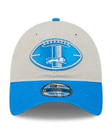 New Era Men's Stone/Blue Detroit Lions 2024 Sideline Historic 9TWENTY Adjustable Hat