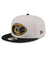 New Era Men's Stone/Black Pittsburgh Steelers 2024 Sideline Historic 9FIFTY Snapback Hat