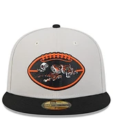 New Era Men's Stone/Black Cincinnati Bengals 2024 Sideline Historic 59FIFTY Fitted Hat