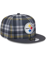 New Era Men's Gray Pittsburgh Steelers 2024 Sideline Statement 9FIFTY Snapback Hat