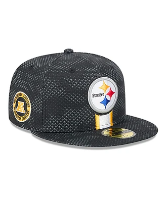 New Era Men's Black Pittsburgh Steelers 2024 Sideline 59FIFTY Fitted Hat