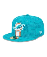 New Era Men's Aqua Miami Dolphins 2024 Sideline 59FIFTY Fitted Hat