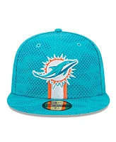 New Era Men's Aqua Miami Dolphins 2024 Sideline 59FIFTY Fitted Hat