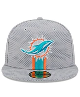 New Era Men's Gray Miami Dolphins 2024 Sideline 59FIFTY Fitted Hat