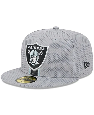 New Era Men's Gray Las Vegas Raiders 2024 Sideline 59FIFTY Fitted Hat
