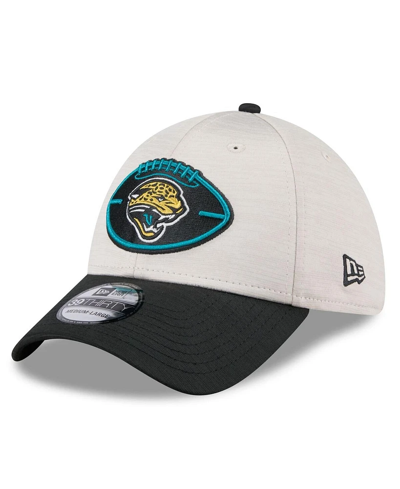 New Era Men's Stone/Teal Jacksonville Jaguars 2024 Sideline Historic 39THIRTY Flex Hat