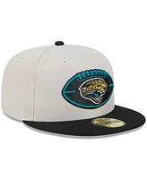 New Era Men's Stone/Black Jacksonville Jaguars 2024 Sideline Historic 59FIFTY Fitted Hat