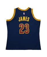 Mitchell & Ness Men's LeBron James Navy Cleveland Cavaliers 2015/16 Hardwood Classics Swingman Jersey