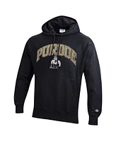 Champion Men's Black Purdue Boilermakers Vault Late Night Reverse Weave Pullover Hoodie