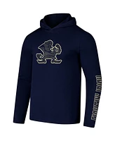 Colosseum Men's Navy Notre Dame Fighting Irish Color Pop Active Blend 2-Hit Long Sleeve Hooded T-Shirt