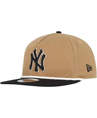 New Era Men's Khaki/Black New York Yankees Golfer Snapback Hat