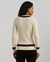 Lauren Ralph Women's Cable-Knit Cotton Cricket Sweater