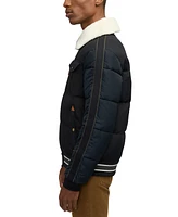 Scotch & Soda Men's Quilted Aviator Jacket with Removable Fleece Collar