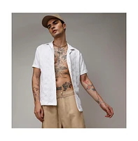 Men's Chalk White Creased-Check Shirt