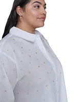 Karl Lagerfeld Paris Plus Embellished Blouse, Created for Macy's