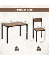 Sugift 5 Piece Dining Table Set Industrial Style Kitchen Table and Chairs