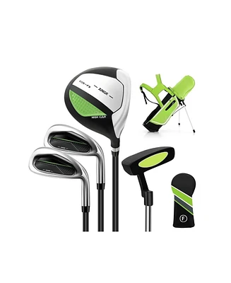 Skonyon Junior Complete Golf Club Set Right Hand with Rain Hood for Kids-Green