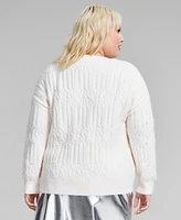 And Now This Trendy Plus Embellished Cable-Knit Sweater, Created for Macy's