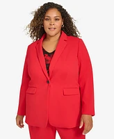 Calvin Klein Plus Notch-Lapel Long-Sleeve Blazer