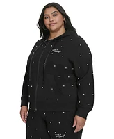 Karl Lagerfeld Paris Plus Embellished Zip-Front Hoodie, Created for Macy's