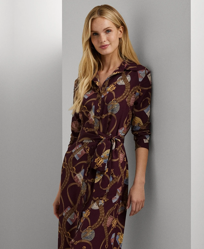 Lauren Ralph Women's Belting-Print Crepe Shirtdress, Regular & Petite