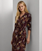 Lauren Ralph Women's Belting-Print Crepe Shirtdress, Regular & Petite