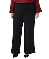 Vince Camuto Plus Lace-Stripe Pull-On Pants