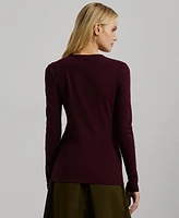 Lauren Ralph Women's Cotton-Blend Long-Sleeve Top