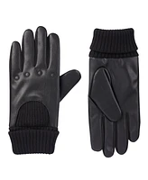 Isotoner Signature Men's Artificial Leather Driver Touchscreen Gloves