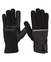 Isotoner Signature Men's Reflective Tech Stretch and Fleece Water Repellent Gloves with Touchscreen Technology