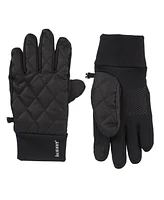 Isotoner Signature Men's Diamond Quilted Pongee and Spandex Water Repellent Touchscreen Gloves