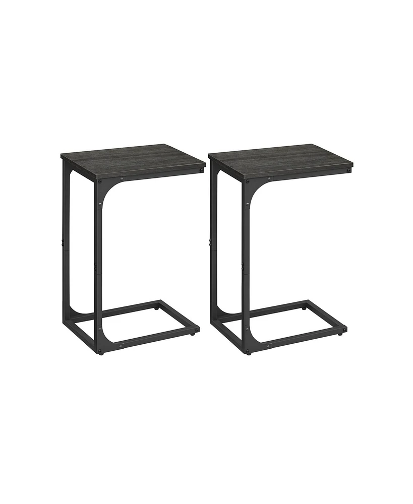 Slickblue Set of 2 C-Shaped End Tables for Space Saving Accent Furniture