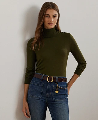 Lauren Ralph Women's Silk-Blend Turtleneck Sweater