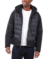 Michael Kors Men's Mixed-Media Full-Zip Hooded Jacket