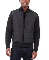 Michael Kors Men's Mixed-Media Knit-Sleeve Puffer Jacket