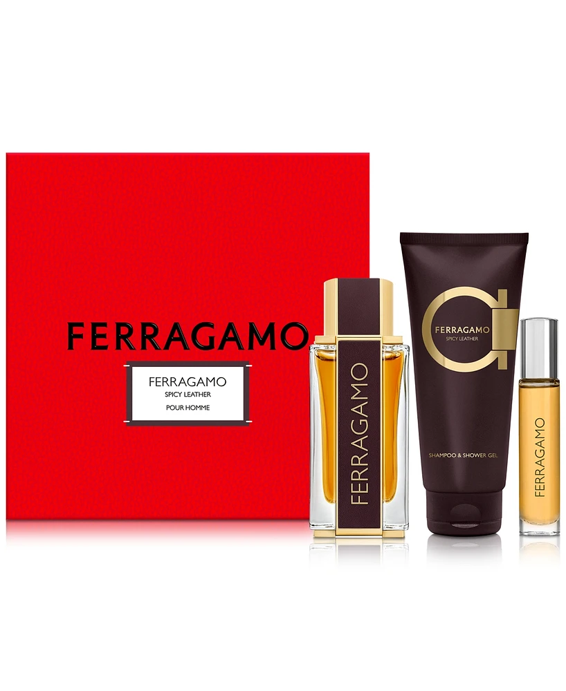 Salvatore Ferragamo Men's 3-Pc. Ferragamo Spicy Leather Parfum Gift Set