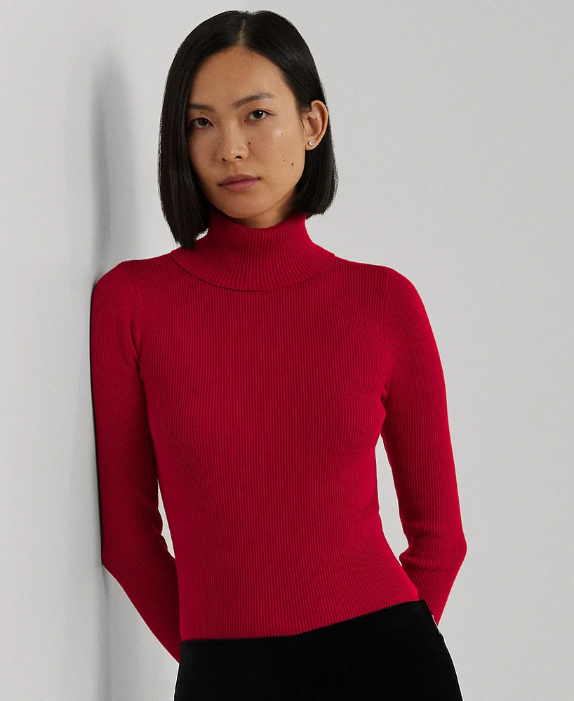 Lauren Ralph Petite Ribbed Turtleneck Sweater