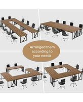 Tribesigns 17.7FT Conference Room Table: Large Rectangular Meeting Seminar Table for 16-20 People, Wood Long Training Table with Heavy