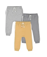 Gerber Toddler Boys Mustard & Gray Joggers, 3-pack