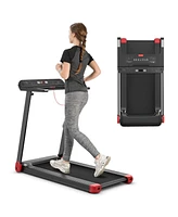 Vebreda Folding Electric Compact Walking Treadmill with App Control Speaker-Red