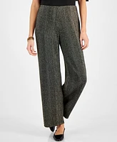 Jm Collection Women's Metallic-Stripe Wide-Leg Pants, Created for Macy's